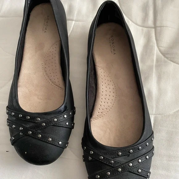 Sonoma Black Slip-On Textile Leather Shoes - Picture 1 of 2